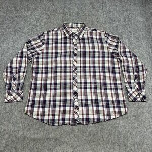 Murano Shirt Mens XL Multicolor Plaid Baird McNutt Linen Long Sleeve Preppy
